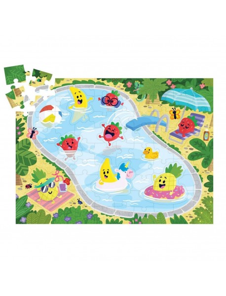 Kasīt un šņaukt: Augļu baseina ballītes puzle