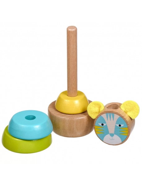 Koka attīstoša rotaļlieta piramīda Lucy&Leo Pyramid Cat/Tiger LL153