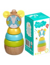 Koka attīstoša rotaļlieta piramīda Lucy&Leo Pyramid Cat/Tiger LL153