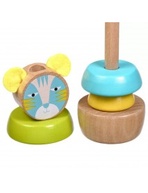 Koka attīstoša rotaļlieta piramīda Lucy&Leo Pyramid Cat/Tiger LL153