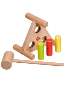 Koka klaudzināmā rotaļlieta darba galds "Trīsstūris" Lucy&Leo Hammer and Pegs Toc Toc LL158