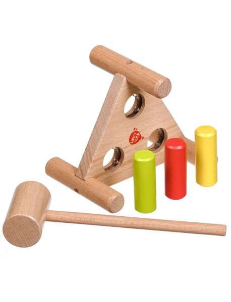 Koka klaudzināmā rotaļlieta darba galds "Trīsstūris" Lucy&Leo Hammer and Pegs Toc Toc LL158