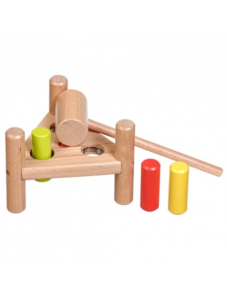 Koka klaudzināmā rotaļlieta darba galds "Trīsstūris" Lucy&Leo Hammer and Pegs Toc Toc LL158