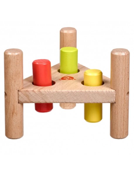 Koka klaudzināmā rotaļlieta darba galds "Trīsstūris" Lucy&Leo Hammer and Pegs Toc Toc LL158
