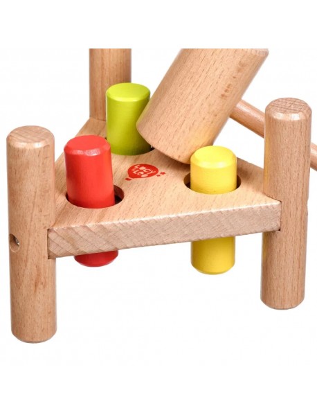 Koka klaudzināmā rotaļlieta darba galds "Trīsstūris" Lucy&Leo Hammer and Pegs Toc Toc LL158
