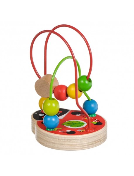 Koka attīstoša rotaļlieta aktīvā cilpa labirints ar lodītēm "Mārīte" Lucy&Leo Ladybug Bead Maze LL147