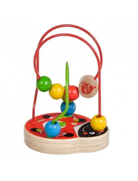 Koka attīstoša rotaļlieta aktīvā cilpa labirints ar lodītēm "Mārīte" Lucy&Leo Ladybug Bead Maze LL147