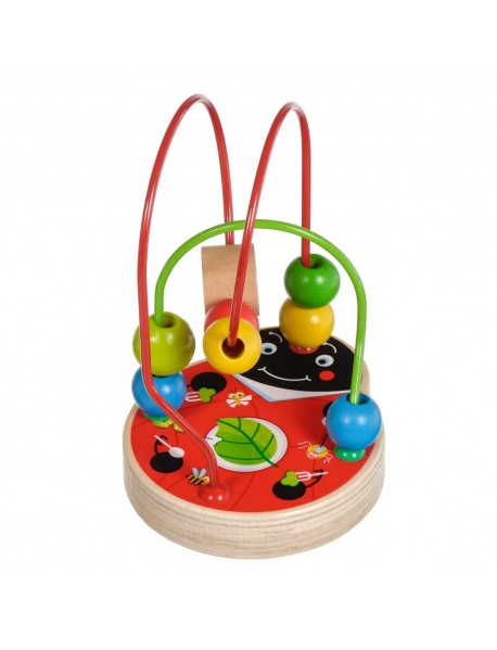 Koka attīstoša rotaļlieta aktīvā cilpa labirints ar lodītēm "Mārīte" Lucy&Leo Ladybug Bead Maze LL147