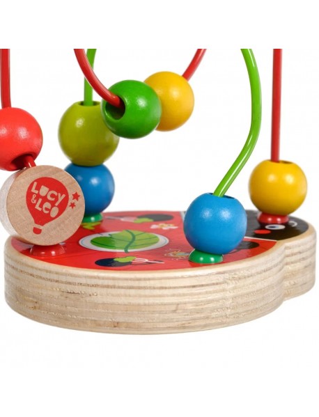 Koka attīstoša rotaļlieta aktīvā cilpa labirints ar lodītēm "Mārīte" Lucy&Leo Ladybug Bead Maze LL147