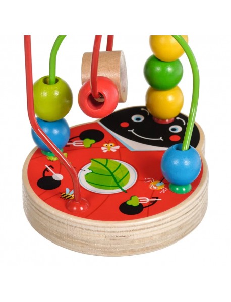 Koka attīstoša rotaļlieta aktīvā cilpa labirints ar lodītēm "Mārīte" Lucy&Leo Ladybug Bead Maze LL147