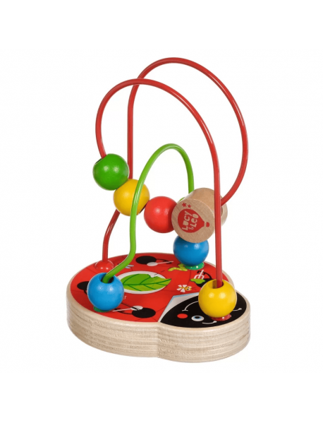 Koka attīstoša rotaļlieta aktīvā cilpa labirints ar lodītēm "Mārīte" Lucy&Leo Ladybug Bead Maze LL147