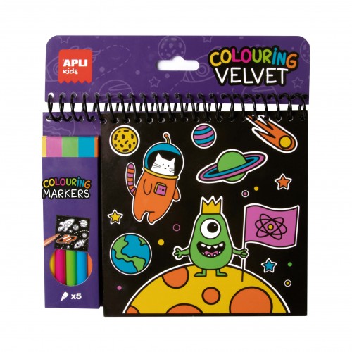 Coloring Velvet Pad with Markers APLI Kids 18508