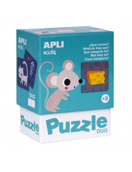 Puzzle DUO what do they eat APLI Kids 17423