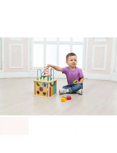 Koka attīstoša rotaļlieta kubs motorika Lucy&Leo Big Activity Cube "Smart" LL248