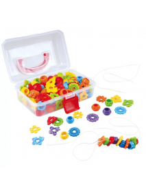 Attīstoša veramā rotaļlieta PlayGo Assorted Lacing Beads with Strings 150 pcs 2997