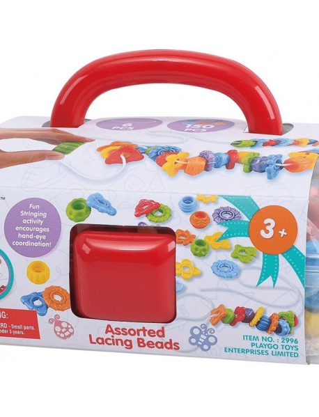 Attīstoša veramā rotaļlieta PlayGo Assorted Lacing Beads with Strings 150 pcs 2997