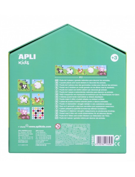 Apli bērnu puzle ar uzlīmēm "Dzīvnieki"