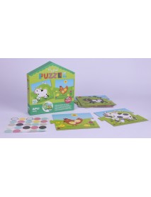 Apli bērnu puzle ar uzlīmēm "Dzīvnieki"