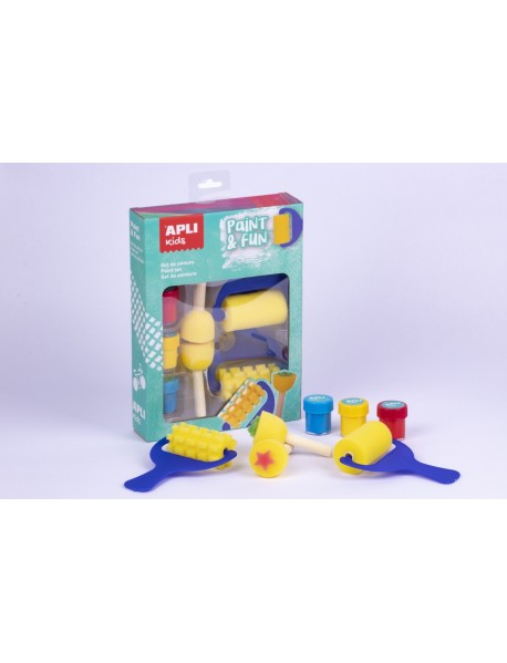 Krāsošanas komplekts ar rullīšiem, zīmogiem un tempera