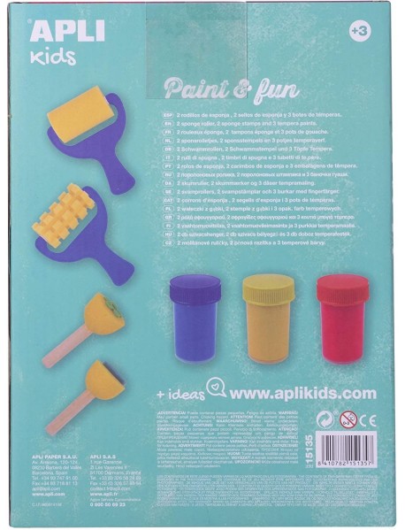 Krāsošanas komplekts ar rullīšiem, zīmogiem un tempera