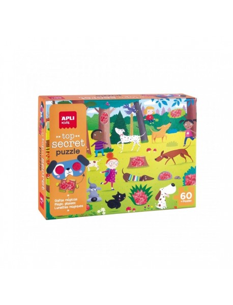 APLI PUZLE Slepenie suņi ar burvju brillēm APLI PUZLE Slepenie suņi ar burvju brillēm