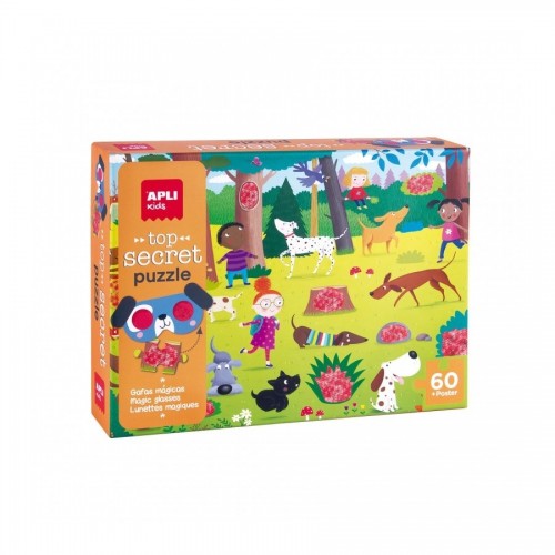 APLI PUZLE Slepenie suņi ar burvju brillēm APLI PUZLE Slepenie suņi ar burvju brillēm