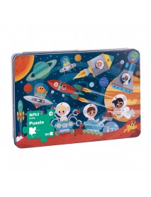 Apli bērnu puzle metāla kastītē KOSMOSĀ