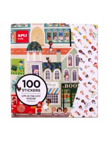 Liels plakāts ar atkārtoti lietojamām uzlīmēm PILSĒTA