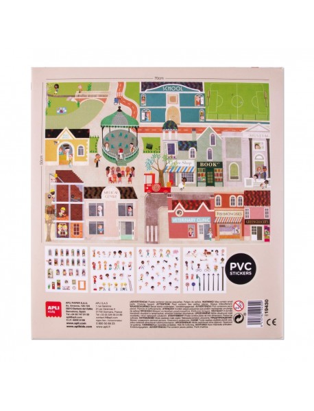 Liels plakāts ar atkārtoti lietojamām uzlīmēm PILSĒTA Liels plakāts ar atkārtoti lietojamām uzlīmēm PILSĒTA