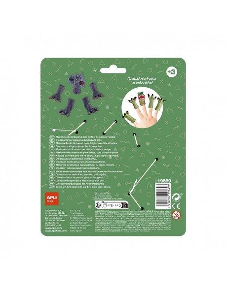 Pirkstu leļļu dinozaurs TRICERATOPS Pirkstu leļļu dinozaurs TRICERATOPS