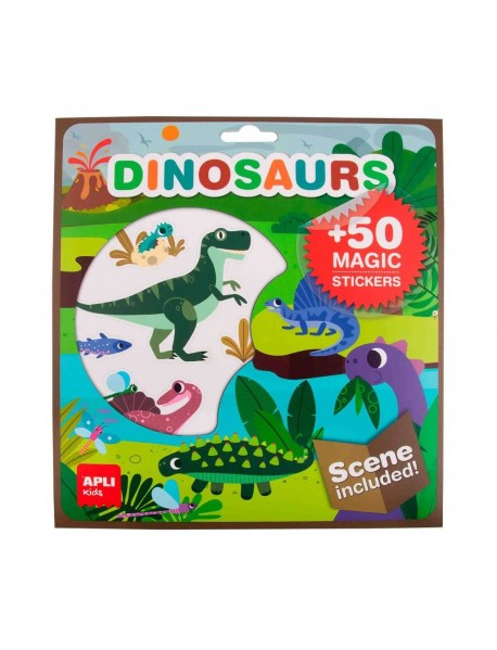 Uzlīmju spēle ar plakātu - Dinozauri