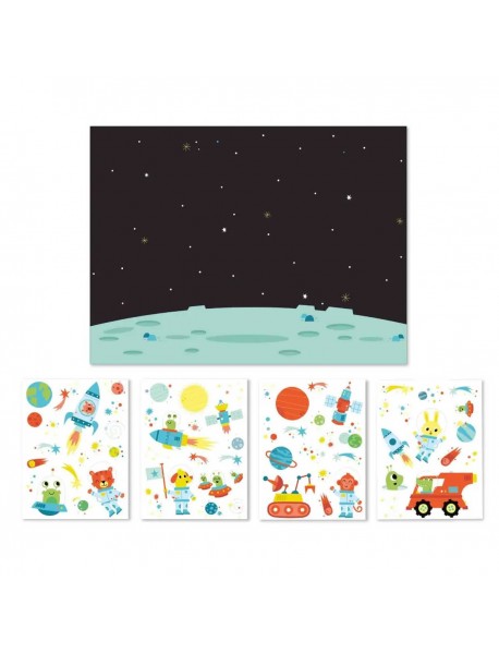 Uzlīmju spēle ar plakātu – Kosmoss Uzlīmju spēle ar plakātu – Kosmoss