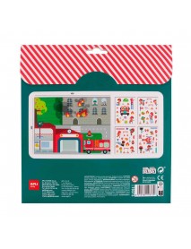 Uzlīmju spēle ar plakātu – Ugunsdzēsības depo