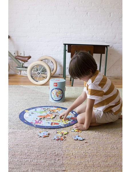 Riteņa formas puzle "Pasaules karte"