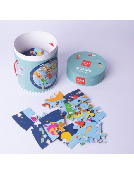 Riteņa formas puzle "Pasaules karte"