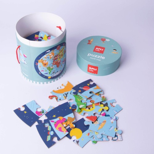 Riteņa formas puzle "Pasaules karte"