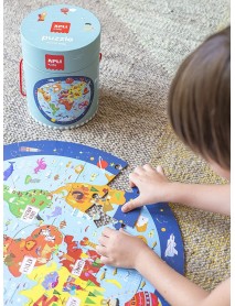 Riteņa formas puzle "Pasaules karte"