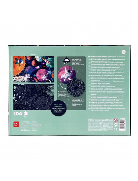 Tumsā spīdoša puzle "Saules sistēma"