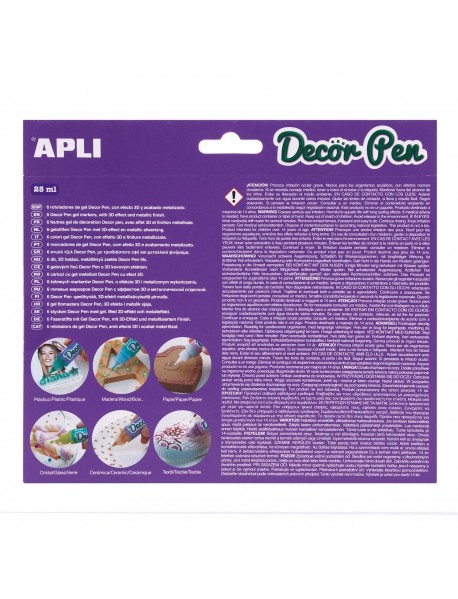 Apli bērnu dekorēšanas pildspalvas metāliskas (6 gab.)