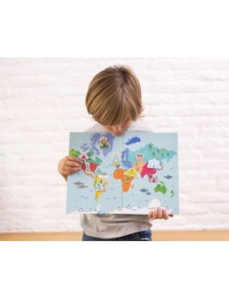World map magnets APLI kids 16494