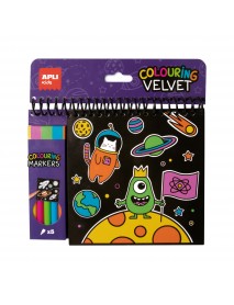 Coloring Velvet Pad with Markers APLI Kids 18508